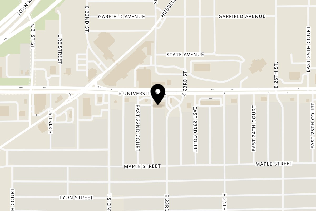 Map showing the location of Tsing Tsao Chinese Fast Food on 2231 E University Ave in Des Moines